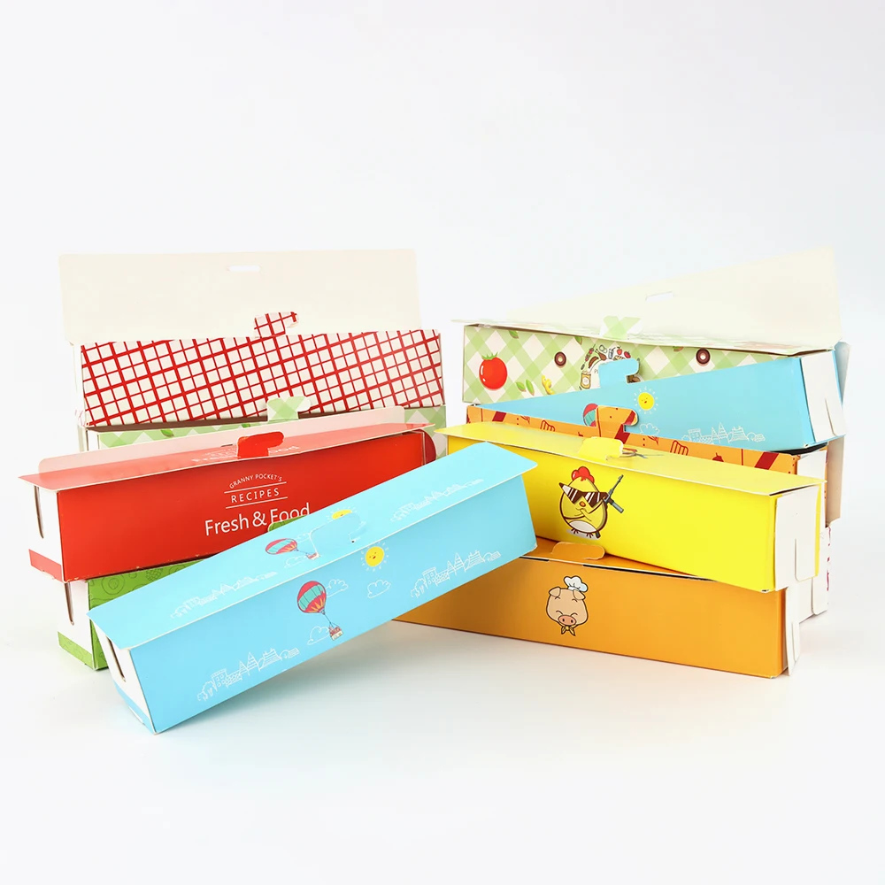 Brown Kraft Sustainable Hotdog Box Food Container Takeaway Hot Dog Tray Hot Dog Packaging Paper Box Popular Cheese Corn Dog