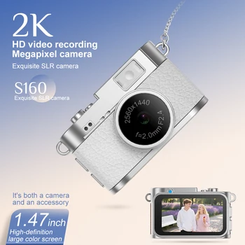 Stylish Retro Mini Camera. 1.47-inch IPS Color Screen Built-in Battery TF Card Can Take Photos Record Videos Full HD 21.2g Mini detail image