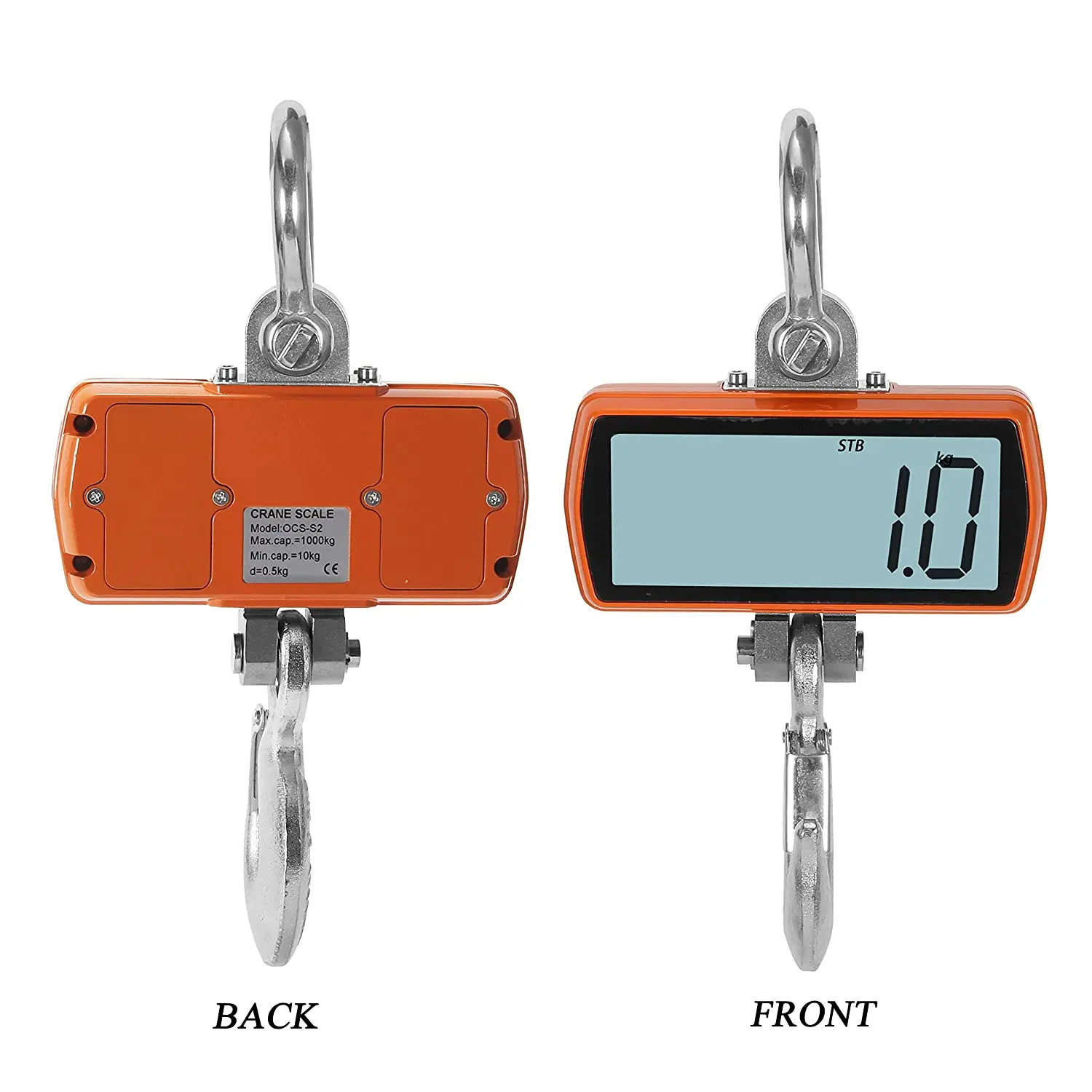 NEWTRY 10T/10000kg/22000lb Industrial Hanging Hoist Scale Wireless Digital Electronic Rechargeable Hanging Crane Scale Heavy Duty Hanging Scale with Remote Control 10T/10000kg/22000lb 