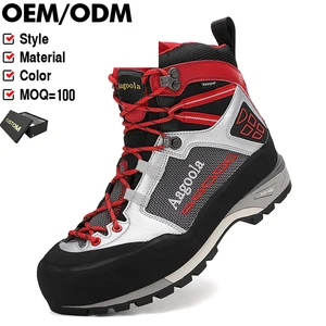 Men's All-Season Heavy Duty Hiking Boots Genuine Leather Upper Mesh Lining Cushioned EVA Outsole Comfortable Walking Shoes