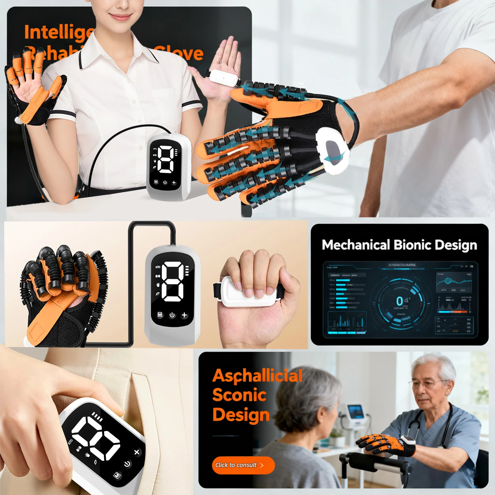 product smart electric physiotherapy exercise gloves for hand  finger function for robot training and hand rehabilitation equipment-2