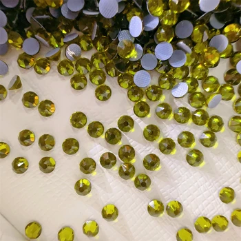 Wholesale 1440pcs SS20 (4.6-4.8mm) Loose Flat Back Rhinestones Olive Green Style 2088 for Nail Art & DIY Crafting