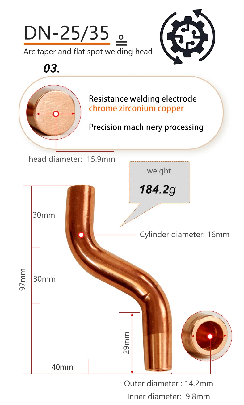 Nut Welding Tip For Pedal Welder Spot Welding Consumables Weld Machine