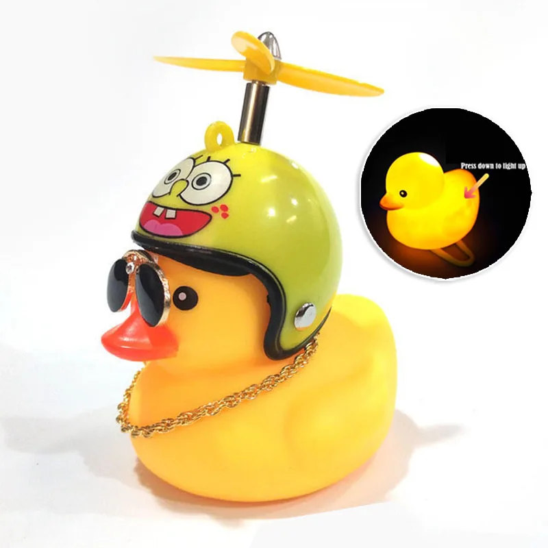 Sonnette Vélo Canard – Jaune – Caoutchouc + PP + ABS – 8,4 X 7,4 X 6 Cm – Poussette, Moto, Vélo – Lumineuse