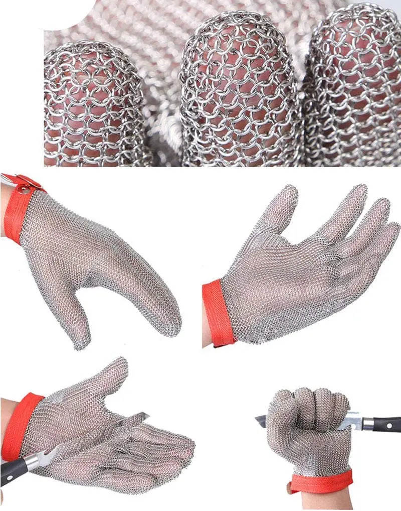 Direct Delivery Metzger-handschuhe Butchery Metallic Guantes Carniceria  Sewing Stainless Steel Hand Butcher Anti Cut Gloves
