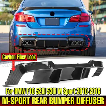 F10 Car Rear Bumper Diffuser Lip W/ Led Brake Light For BMW F10 528i 530i M Sport 2010-2016 Rear Bumper Spoiler Lip Splitter