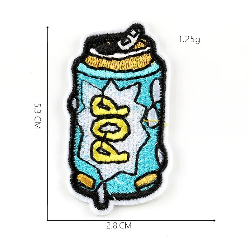 17pcs Embroidery Cloth Stick Food,Drink Glue Back Patch Stick Clothing