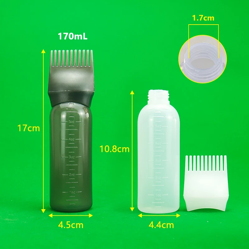 product factory directly sell hairdressing tools hair dye bottle hair care bottle transparent shampoo bottle with comb-35