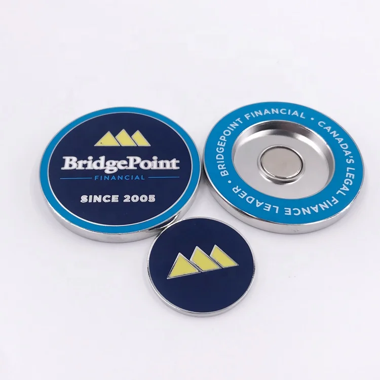Custom Enamel Golf Ball Marker Customized Logo High Quality  Golf Poker Chip Magnetic Golf Ball Marker manufacture