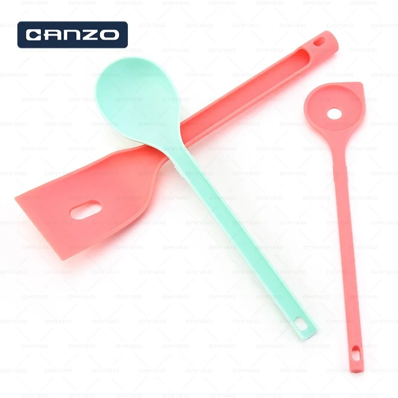 Multifunction 3 Piece Nesting Nylon Slotted Turner and Spoon Set Heat Resistant Nylon Cooking Kitchen Utensils Set