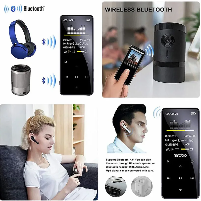 C6 1.8inch Screen Touch Button 16GB OEM Bluetooth MP3 Music Player with Speaker