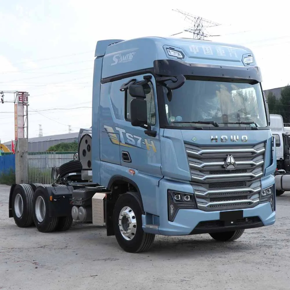 China Supplier Sinotruk Heavy Duty <a class='inkey' style='color:blue' href='https://www.supertruckfactory.com/tractor-truck' target='_blank'>Tractor Truck</a> LNG CNG Power HOWO TS7 590HP 6*4 Trailer Truck Head For Sale manufacture