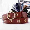 Burgundy round buckle - 105cm