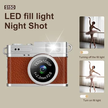 S150 Mini Retro Keychain Camera 1080P HD Video Recording Portable Waterproof Nightshot 21x-40x Optical Zoom Button-Shaped Kids detail image