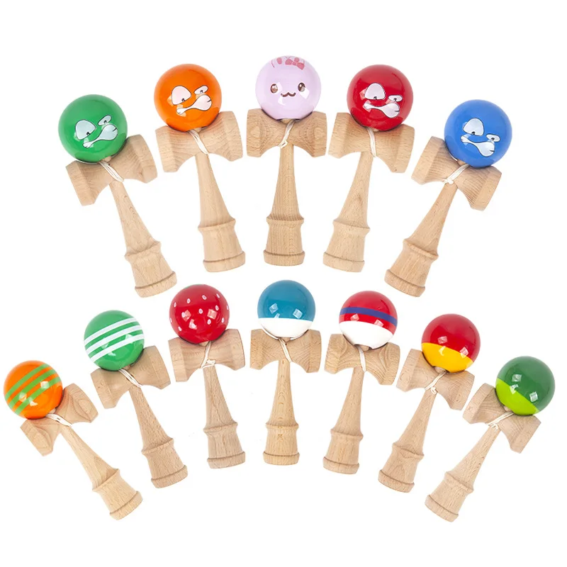 Jouet Kendama personnalisé en bois, épée de compétence, coupe, jeux de balle, jouets éducatifs en plein air, cadeaux sportifs pour enfants