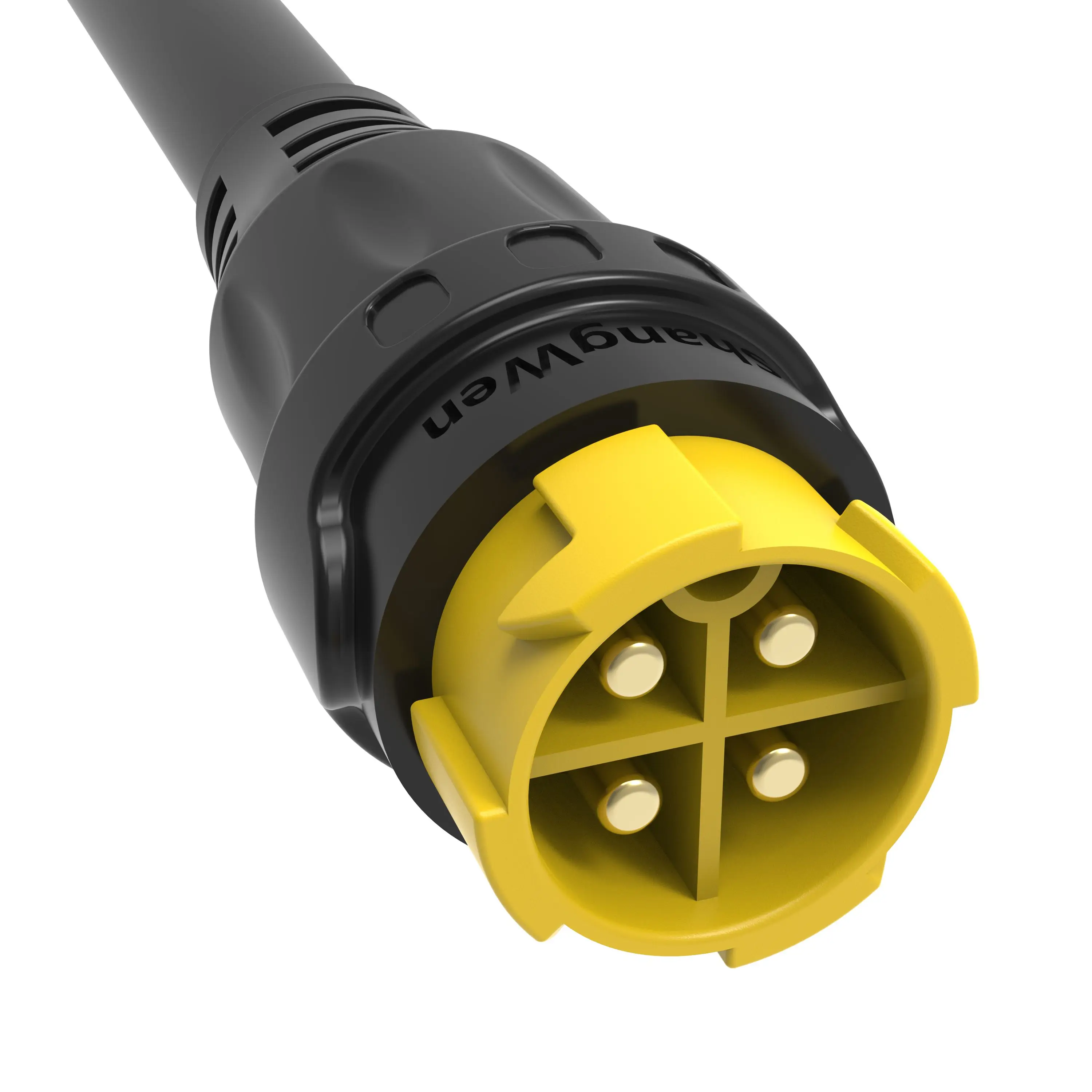 M19 Series Push-pull Self-locking Connection Yellow Industrial 4 Pin Female Male Plug Power Connector