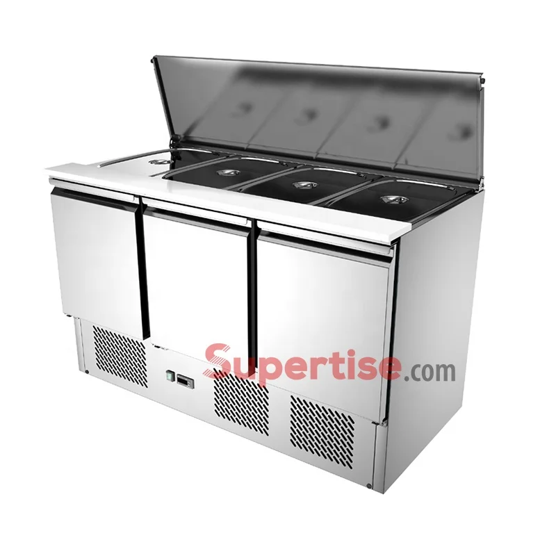 Stainless Steel Commercial Salad Bar Cooler - 400L Refrigeration