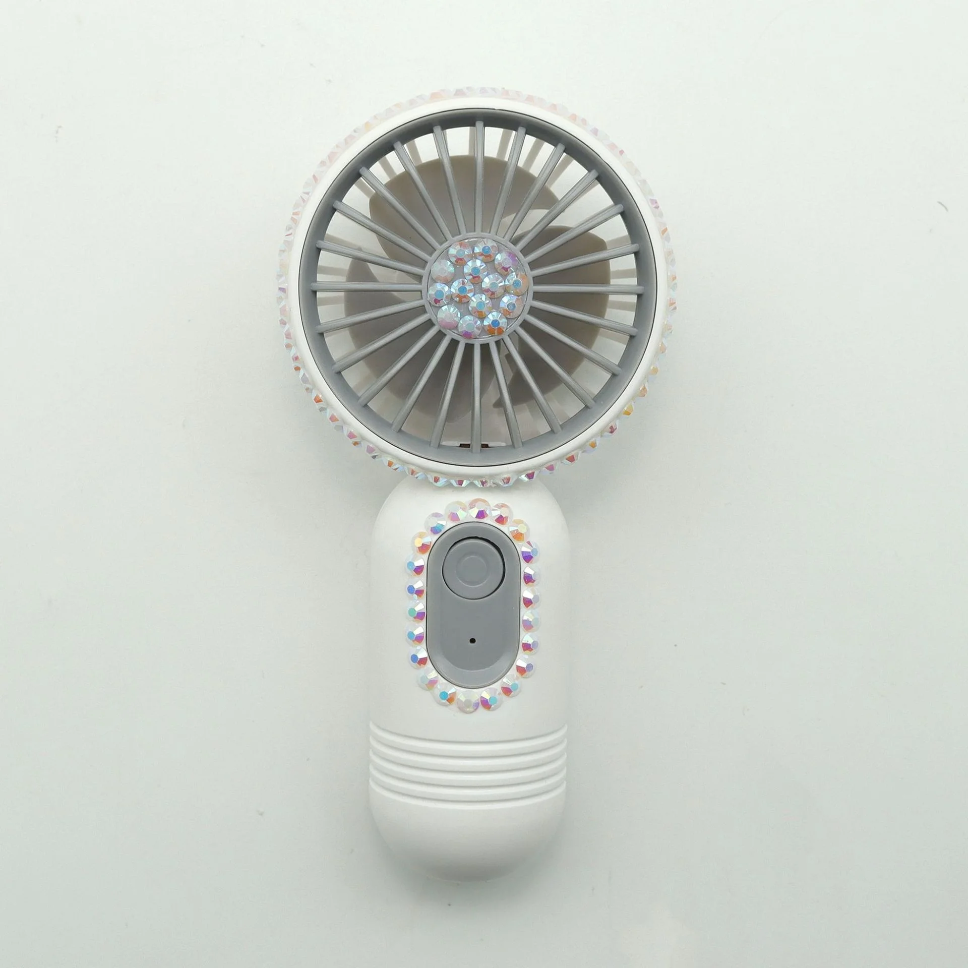 2024 Summer Cold Diamond Handheld Fan Portable Rechargeable Fans Outdoor Mini USB Electric Desktop Air Cooler Hand Glitter Fans