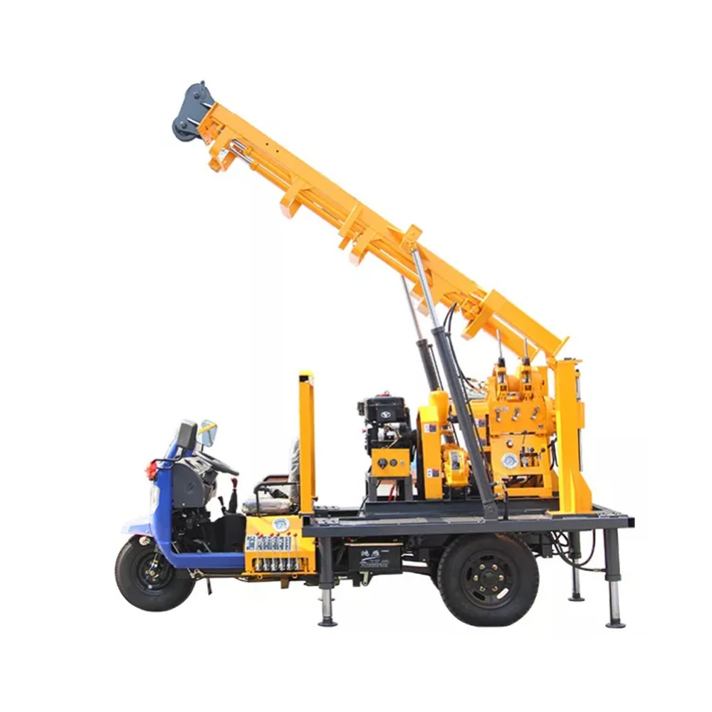 
 cheap 230m Depth 200 meters trailer mounted Borehole Water Well Drilling Rig machine  for sale