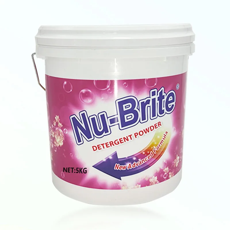 OEM Bulk Manufacture High Foam Washing Detergent Powder 5KG Disposable Soap Powder for Apparel for Washing Plant Bucket