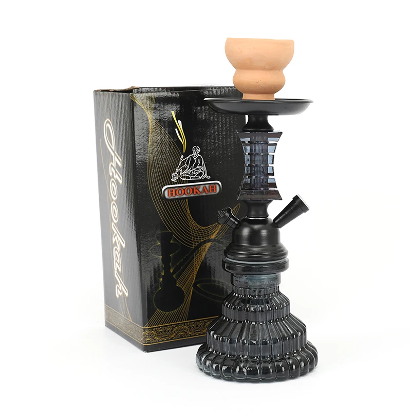 Color Double Tube Cheap Mini Hookah Small Shisha Box Hookah Set Glass