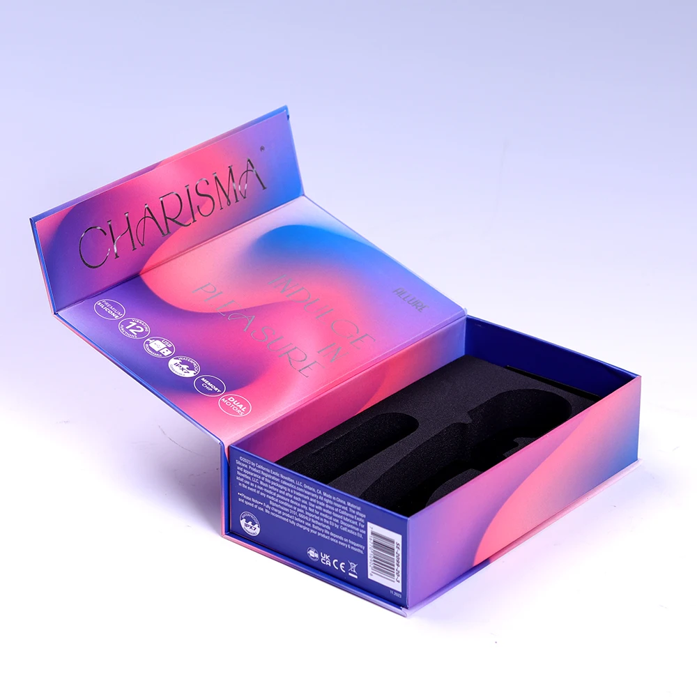 High Quality Custom Magnetic Gift Box for Adult Sex Toys Dildo Vibrator  Hangable EVA Foam Insert Embossed Printing Sponge Lining