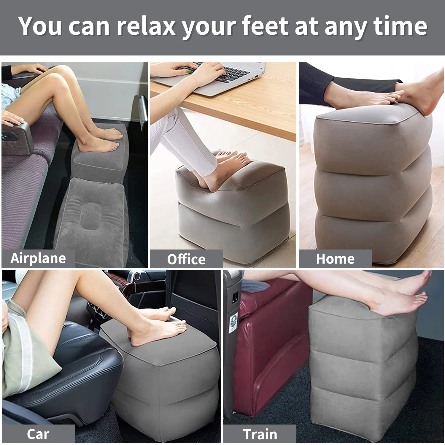 Travel Airplane Foot Pillow Adjustable Fast Inflating Inflatable Foot Rest Leg Pillow Buy Foot