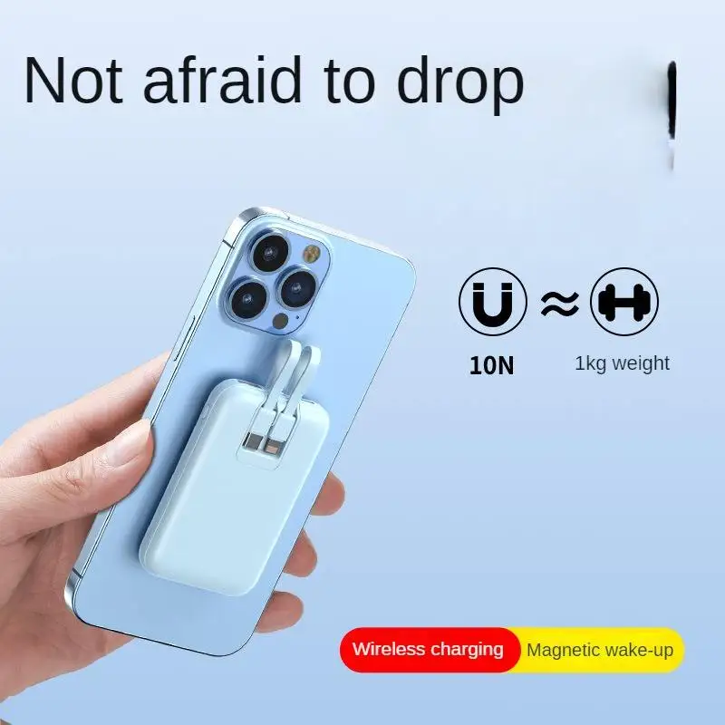 The New Mini 10000 Mah Hour Comes with a Wired Digital Display Magnetic Wireless Charging Outdoor Mobile Phone Charger