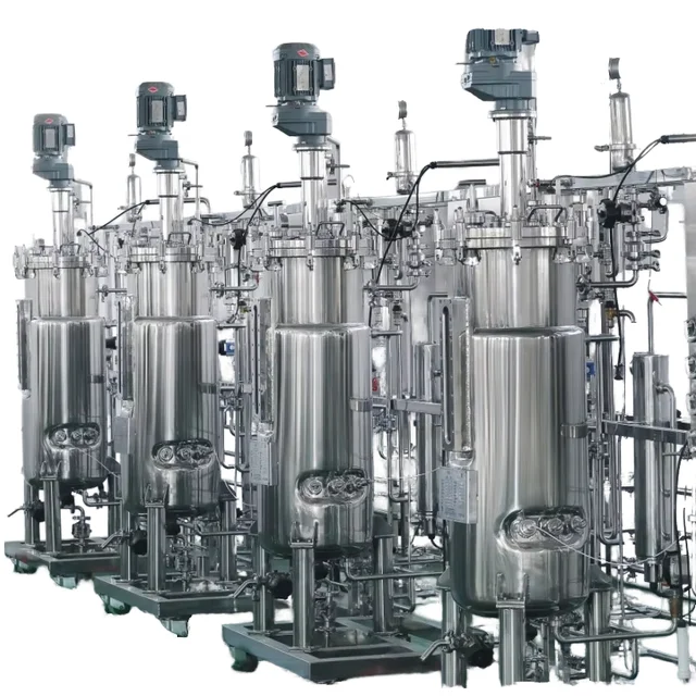 100L Double Stainless Steel Small Lab Bioreactor Fermenter Upper Mechanical Stirring 4 Sets Sale Includes Pressure Vessel Motor