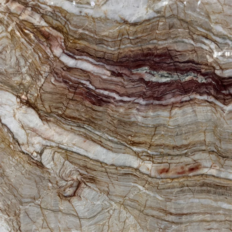 product brazil impression gold quartzite slab for kitchen countertop gold exotic stone wall tiles for hotel projects-2