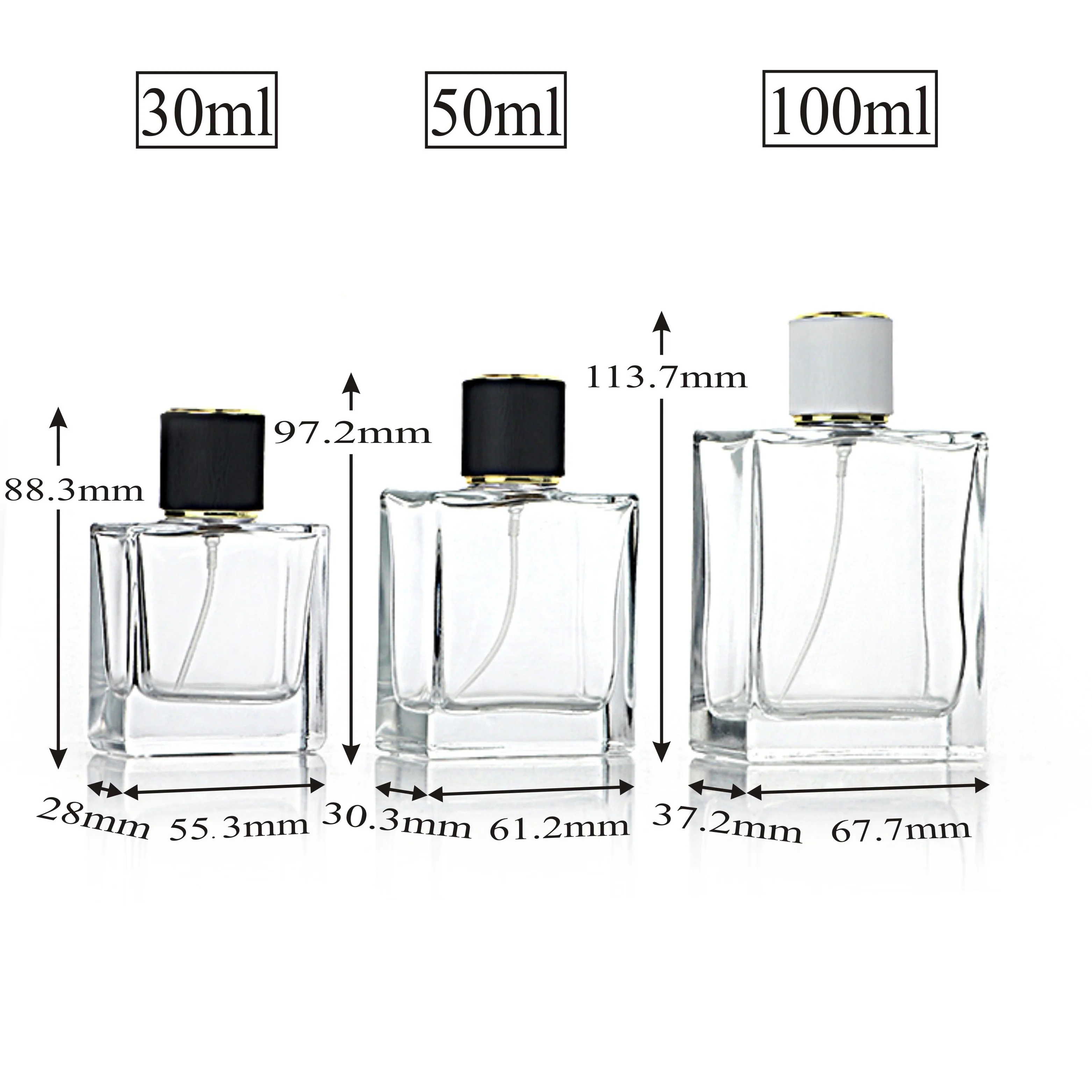 100 ml Square Glass Perfume Bottles