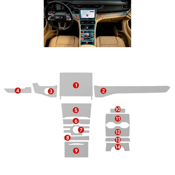 TPU Transparent Film for Jeep Grand Cherokee 21-24 Car Interior Sticker Gear Center Console Navigation Dashboard Door Panel