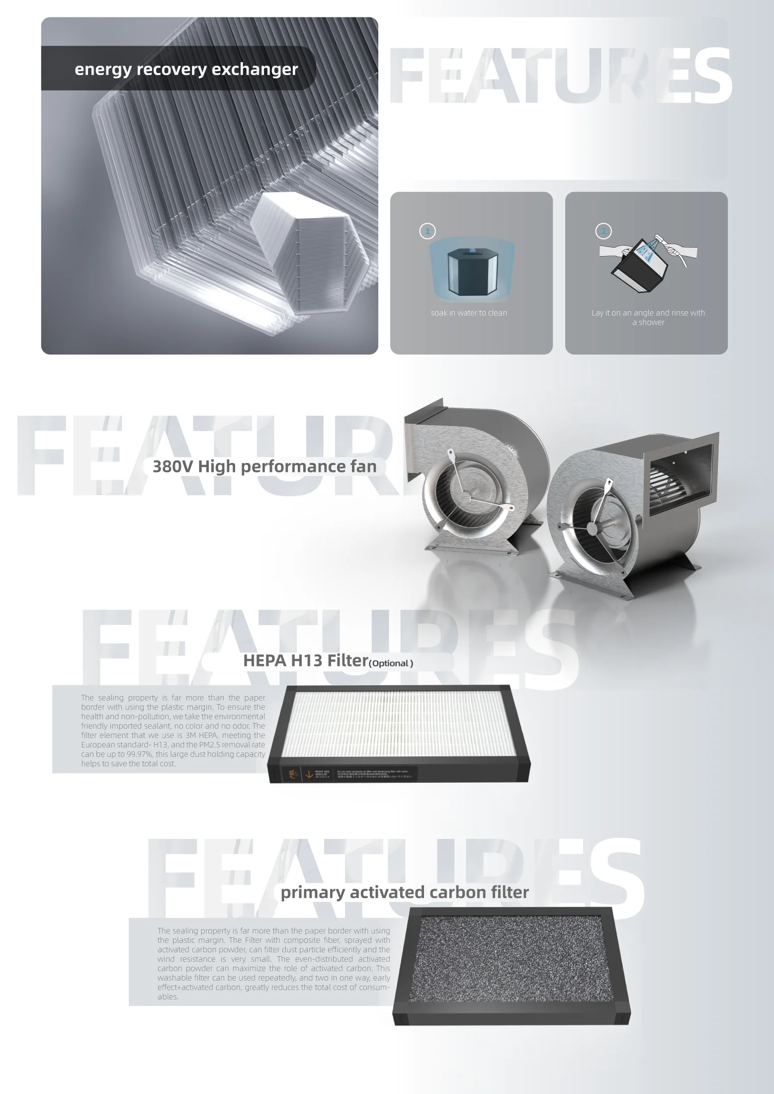 Air Handling Unit, Ceiling, 3000m³/h, 380V, MIA-AHE300N/3 - detail 8