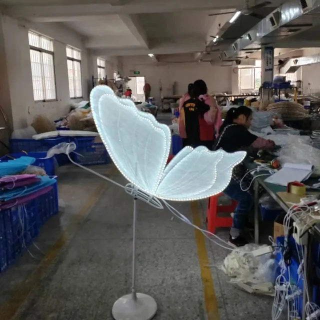 Free Standing Route guide pendant luminous butterfly for wedding decoration events indoor window decor