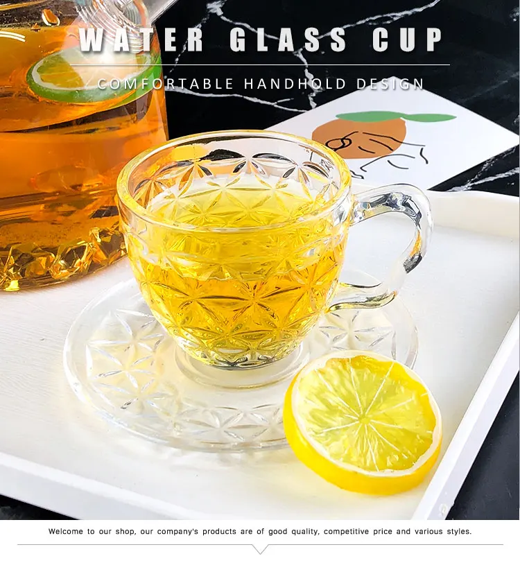 Hot Selling Cute Exquisite Custom Unbreakable Glass Cup Saucer Set