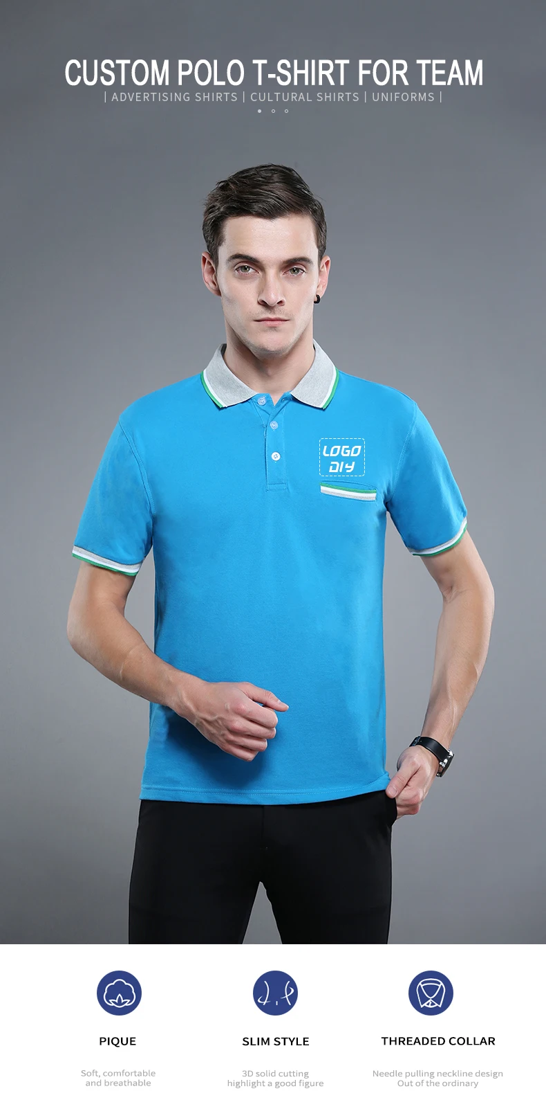 Multi Color Collar Polo Shirt 