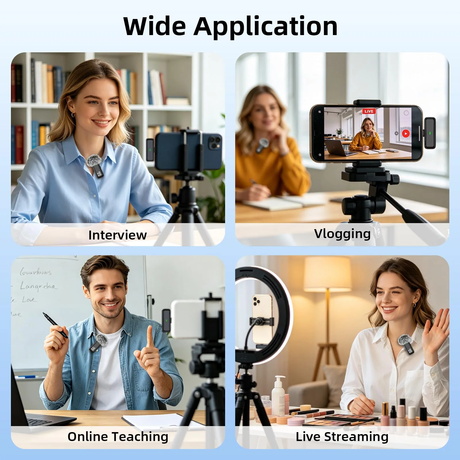 Plug-and-Play Pro Dual Wireless Microphone with Noise Reduction Type C Conference Use Portable for Podcasting and TikTok