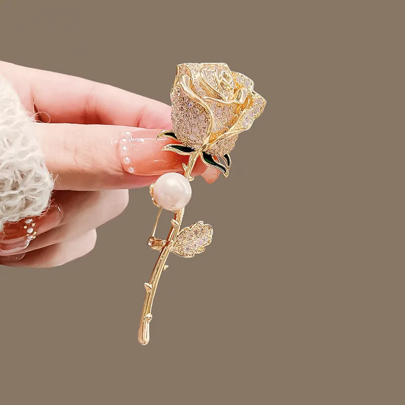 Alibaba.com: slbetter L-714480170648 Rose Flower Brooch, Alloy with Pearl  for Anniversaries and Parties : Connect with suppliers for bulk orders.