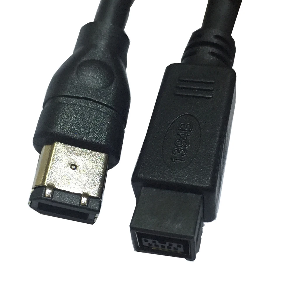 9 Pin/6 Pin Male/Male 15 FT Black IEEE 1394 Firewire 800 to Firewire 400 Cable 