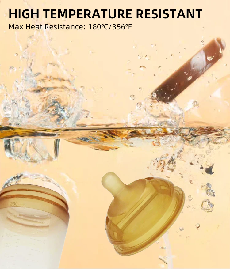 BPA Free Newborn Baby Bottle 0-12 Months Solid Silicone PP Wide Mouth Nipple Feeding Design Imitates Breast Milk Bottle factory