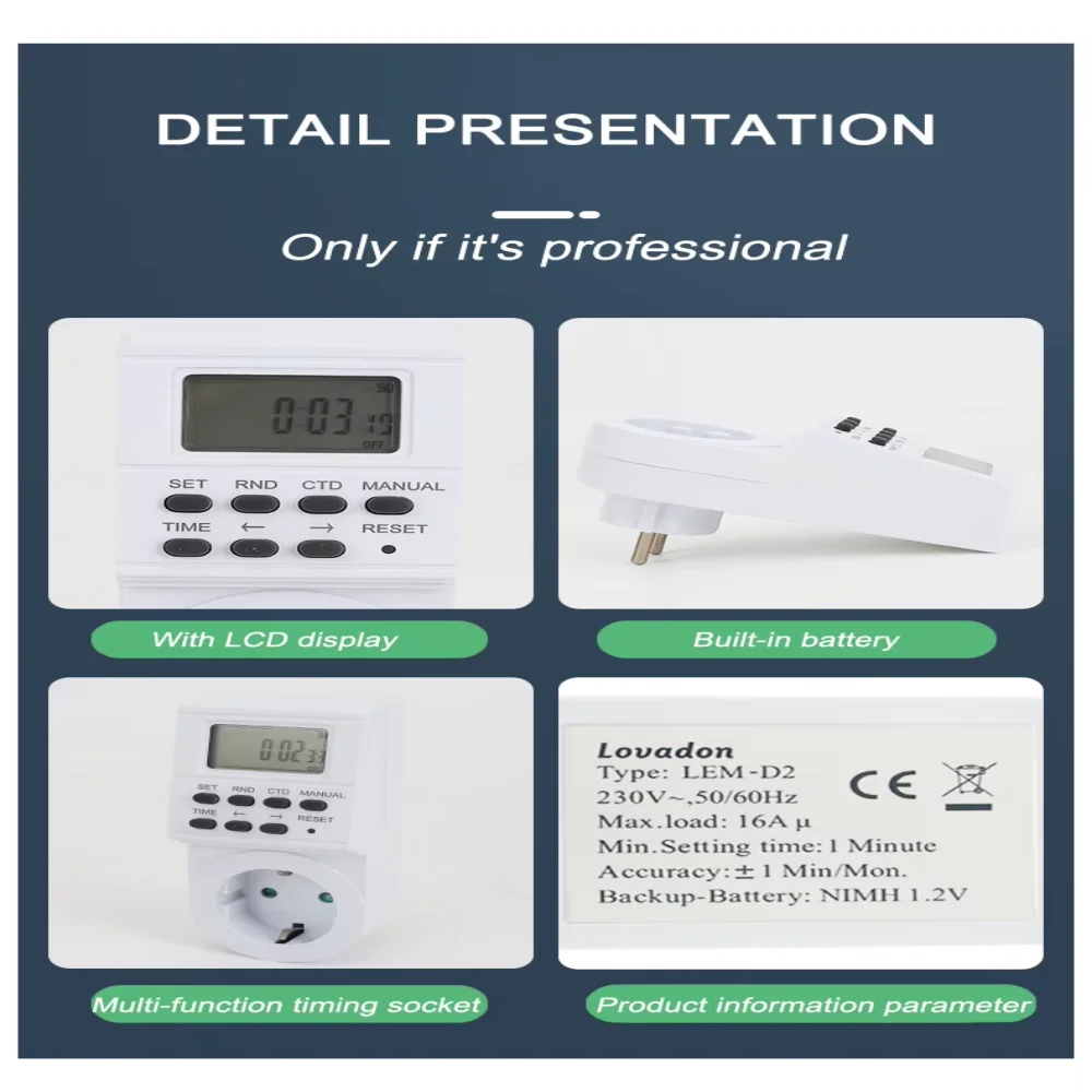 12/24-Hour Programmable Socket Timer Switch with RESET Function