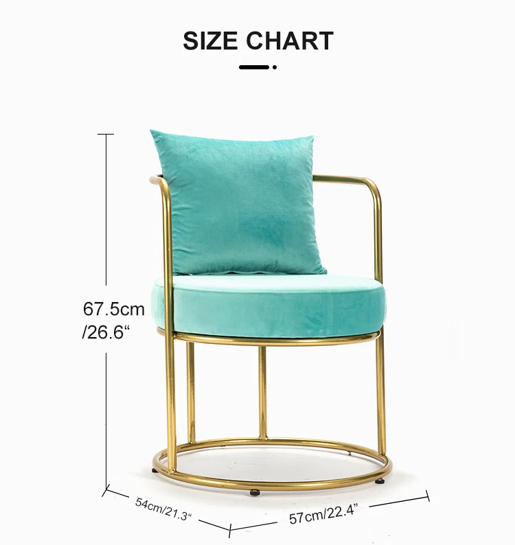 Modern furniture upholstered home velvet mid century metal pink accent chair