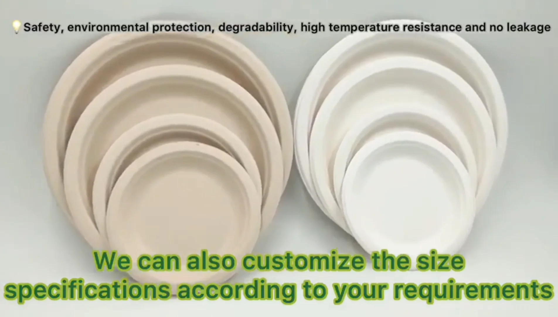 Heavyduty Paper Plate 3 Compartment Bagasse Salad Box Plate New Design