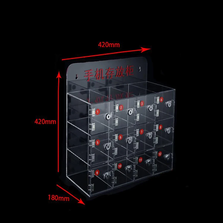 Transparenter Acryl Handy-Locker fr Mitarbeiter  Maanfertigung mglich