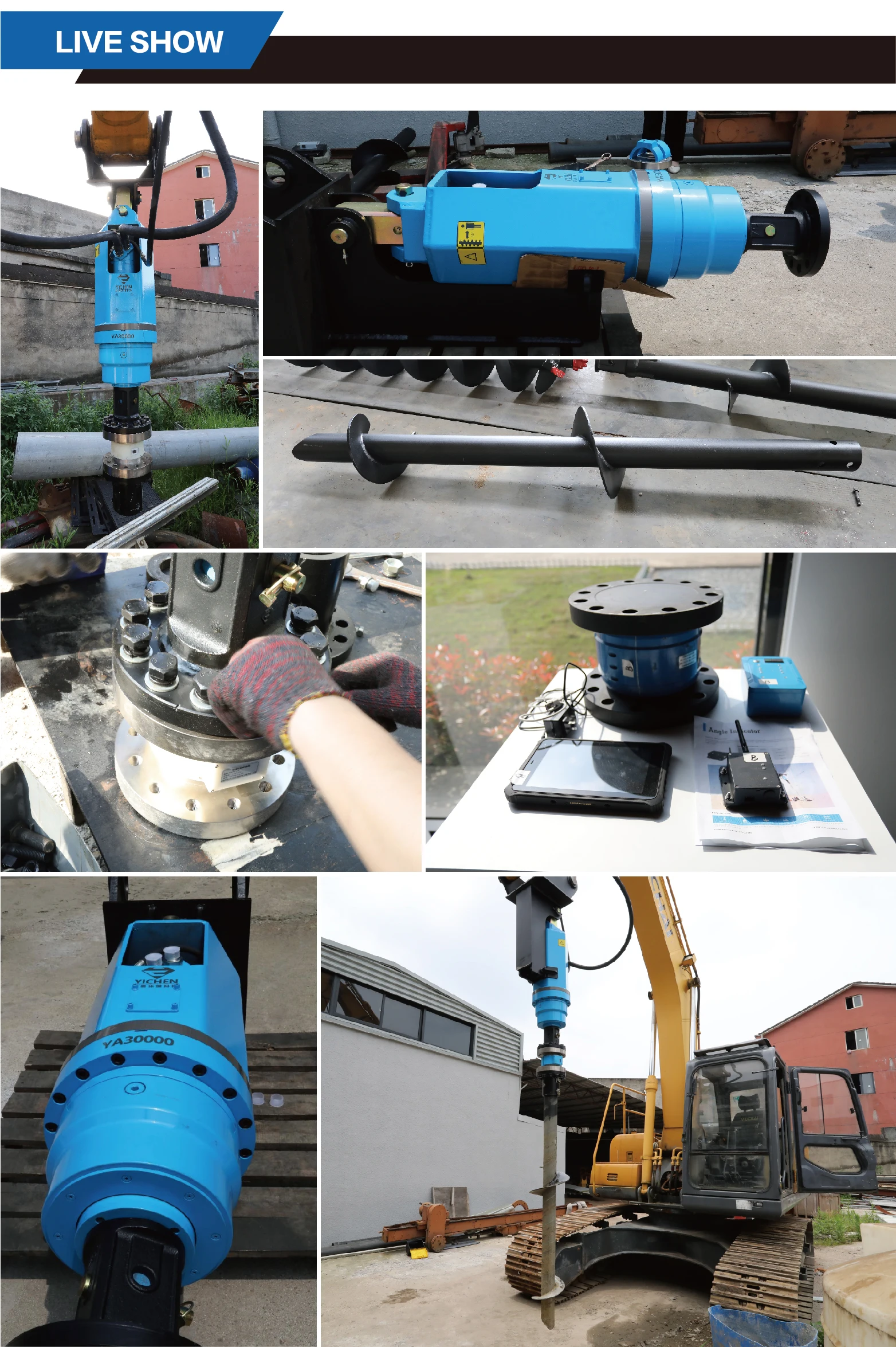 YAH-10C Customized Processing High Quality Rustproof Hydraulic Solar Mounting System Auger Drill Helical Pile for Construction details