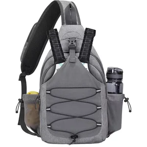 custom logo BSCI Factory Custom Portable Pickleball Backpack and Sling Bag Polyester Pickle Ball Paddle Bag with Crossbody Design Gift