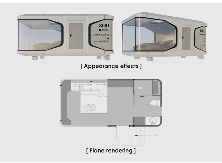 Z01 Prefab House Space Capsule Bed Hotel Cabin Modular Prefab Modular ...