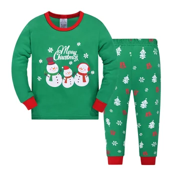Custom Winter Kids Home Wear Toddler Boys and Girls Christmas Tree Pajamas For Children Sleepwear