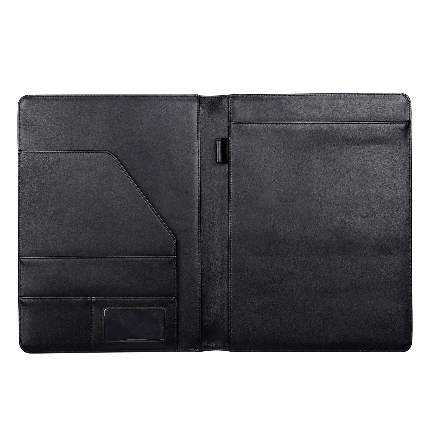 Eco-friendly PU Leather Filing Notepad File Folder Budget Holder Resume Legal Document Organizer for Presentations Interviews