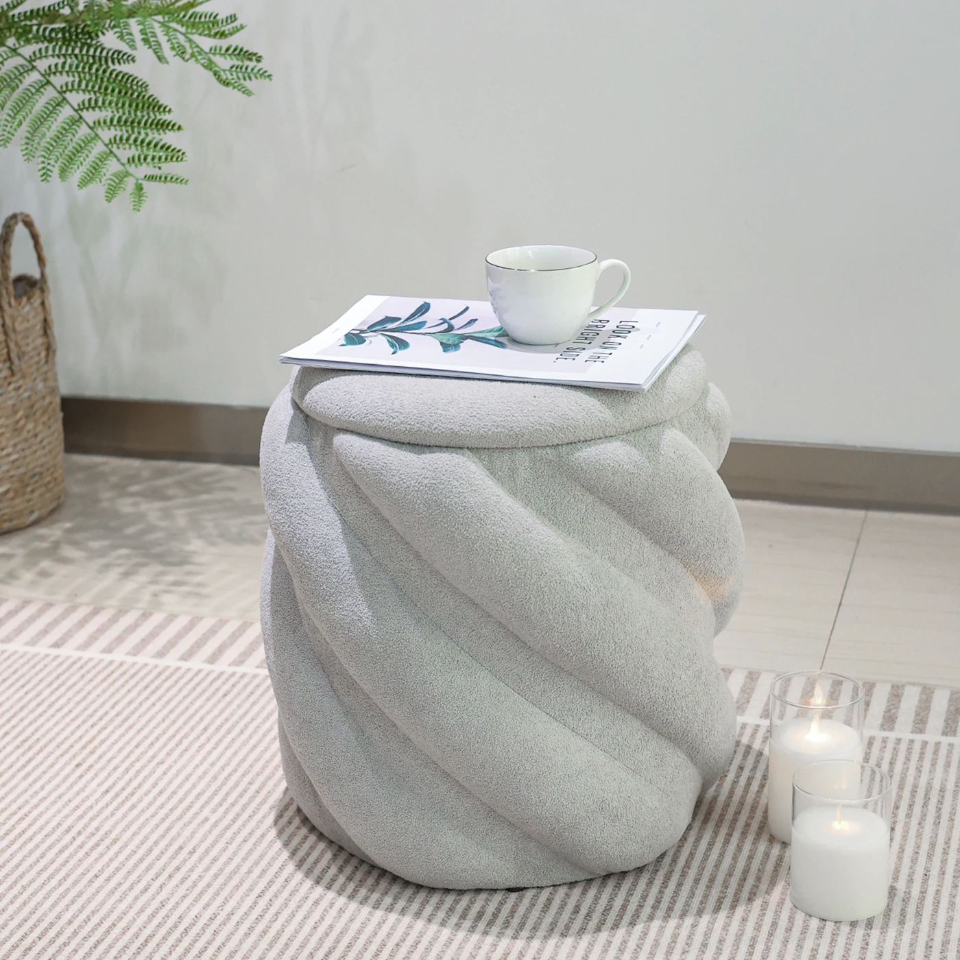 Customized Storage Ottoman Stool for Living Room Modern Inside Furniture Board